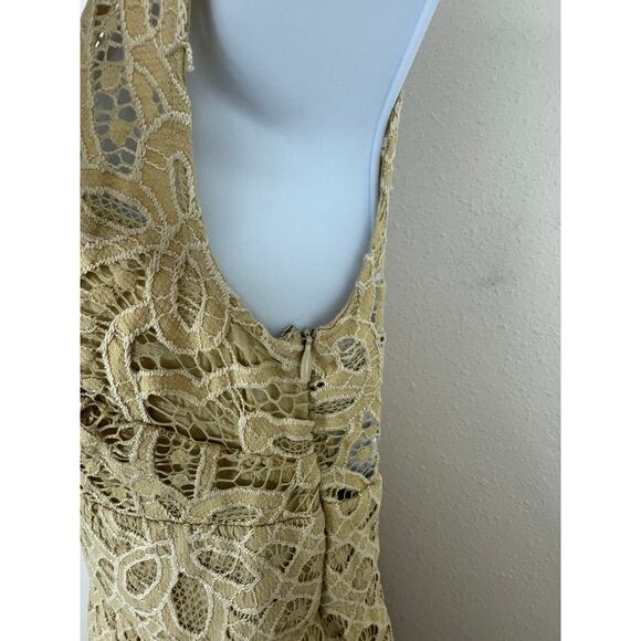 Free People Cream Lace Mini Dress Size 2 - Picture 8 of 11